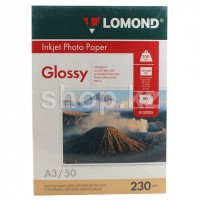 Lomond A3, 230г/м2, 50 парақ, жылтыр, бір жақты, қағазы