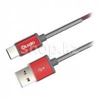 USB Type-C OLMIO HD, 1.2m, Red интерфейс кабелі