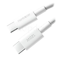 Кабель интерфейсный для USB Type-C - Type-C Xiaomi 6A Braided L36340, 1m, White