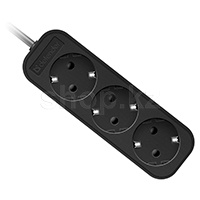 Удлинитель Defender M318, 3 розетки, 1.8м, Black