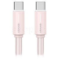 USB Type-C - Type-C Usams US-SJ734, 1m, Pink интерфейс кабелі