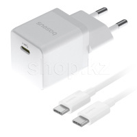Зарядное устройство Baseus Palm 1C 30W, сеть, для USB Type-C устройств, Moon White + кабель USB Type-C