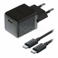 Зарядное устройство Baseus Palm 1C 20W, сеть, для USB Type-C устройств, Cluster Black + кабель USB Type-C