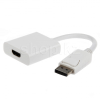DisplayPort - HDMI Cablexpert A-DPM-HDMIF-002-W,  White, OEM  ауыстырғышы