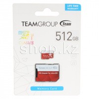 Карта памяти Micro SDXC 512Gb Team Group, Class 10 UHS-I U1, адаптер