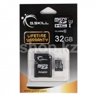 Карта памяти Micro SDHC 32Gb G.Skill, Class 10 UHS-I U3, адаптер