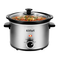 Медленноварка Kitfort KT-206, Steel-Black