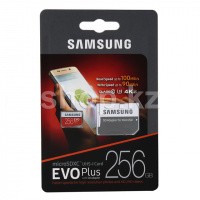 Карта памяти Micro SDXC 256GB Samsung Evo Plus, Class 10 UHS-I U3, адаптер