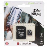 Micro SDHC 32Gb Kingston, Class 10 UHS-I U1, жад картасы, адаптер