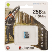 Карта памяти Micro SDXC 256Gb Kingston Canvas Go! Plus, Class 10 UHS-I U3
