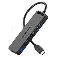 USB HUB 4-port USB Type-C Vention TGKBD, Black