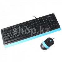 Клавиатура A4Tech Fstyler F1010, Blue, USB + мышь