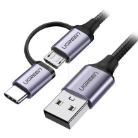 Кабель интерфейсный для USB Type-C/Micro USB Ugreen 30875, 1m, Black