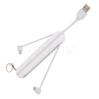 Micro USB/Lightning/USB Type-C LDNIO LC130, White интерфейс кабелі