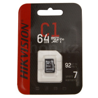 Карта памяти Micro SDXC 64Gb Hikvision С1, Class 10 UHS-I