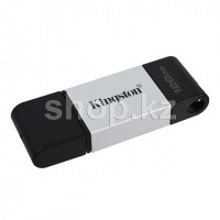 USB 128Gb Kingston DataTraveler 80, USB 3.2 (Type-C), Silver-Black флешкасы