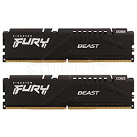 DDR-5 DIMM 64 GB 5600 MHz Kingston Fury Beast, 2x 32 GB Kit, Black, BOX (KF556C36BBEK2-64)