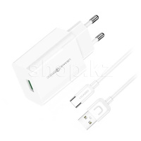 Usams T48, USB, White зарядтау құрылғысы