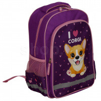 Школьный рюкзак ПИФАГОР I love corgi 270653, Violet-Pink