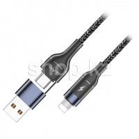 USB Type-C/Lightning Usams SJ-404, 1.2m, Black интерфейс кабелі