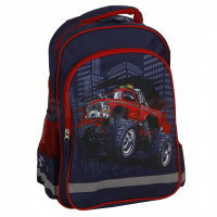 Школьный рюкзак ПИФАГОР Monster car 270660, Dark Blue-Red