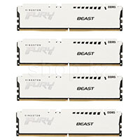 DDR-5 DIMM 128 GB 5600 MHz Kingston Fury Beast, 4x 32 GB Kit, White, BOX (KF556C40BWK4-128)