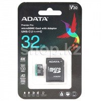 Micro SDHC 32Gb ADATA Premier Pro, Class 10 UHS-I U3, жад картасы, адаптер