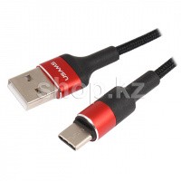 USB Type-C Usams SJ-221, 1.2m, Black-Red интерфейс кабелі