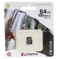 Карта памяти Micro SDXC 64 GB Kingston, Class 10 UHS-I U1 (SDCS2/64GBSP)