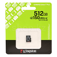 Карта памяти Micro SDXC 512Gb Kingston Canvas Select Plus, Class 10 UHS-I U3