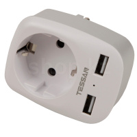 Tessan TS-611-DE, 1 розетка, 2хUSB, Grey желілік сүзгісі
