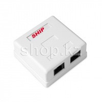 Розетка 2-port RJ11+RJ45 SHIP A-181A, Cat.5e