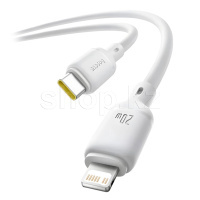 Lightning - USB Type-C Baseus Silky CB000116, 2m, Moon White интерфейс кабелі