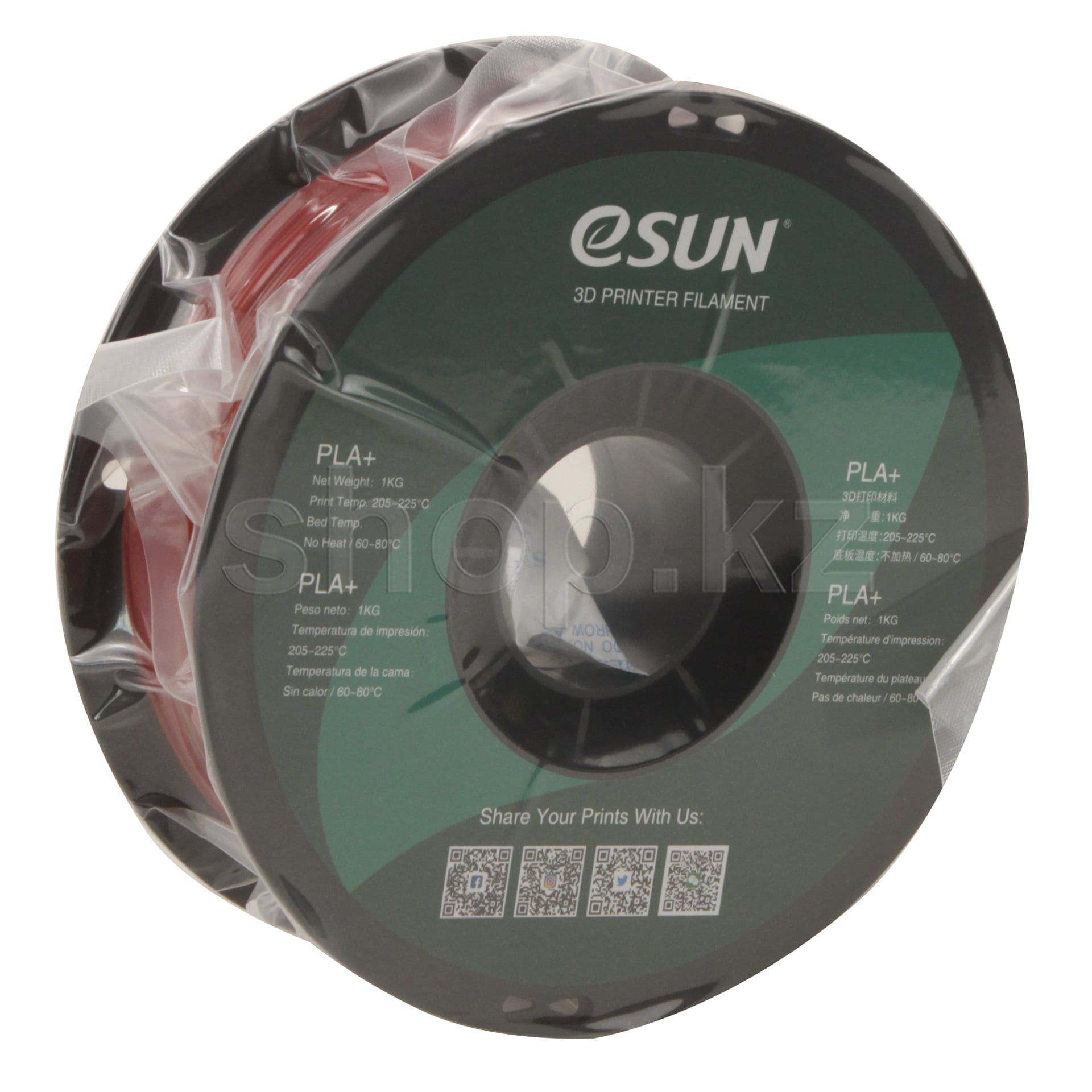 Картридж eSUN 3D Filament PLA+, 1.75 мм, Fire Engine Red