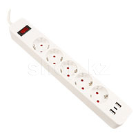 SMART SM-GS05CK3U-5M, 5 розеток, 1хUSB Type-C, 2xUSB, 5м, White желілік сүзгісі