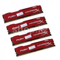 DDR-4 DIMM 32Gb/2933MHz PC23466 Kingston HyperX Fury, 4x8Gb Kit, Red, BOX