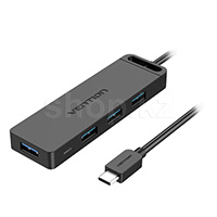USB HUB 4-port USB Type-C Vention TGKBF, Black