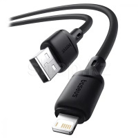 Lightning Baseus Silky CB000115, 2.4A, 1m, Clister Black интерфейс кабелі