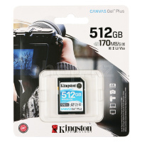 Карта памяти SDXC 512 Gb Kingston Canvas Go Plus, Class 10 UHS-I U3