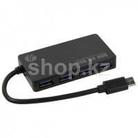 USB HUB 4-port USB 3.1 Vcom DH302C, Black