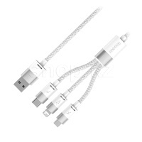 USB Type-C/Micro USB/Lightning Baseus StarSpeed Series CB000030, 3.5A, 1.2m, White интерфейс кабелі
