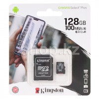 Карта памяти Micro SDXC 128Gb Kingston, Class 10 UHS-I U1, адаптер (SDCS2/128GB)