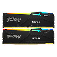 DDR-5 DIMM 64 GB 6000 MHz Kingston Fury Beast RGB, 2x 32 GB Kit, Black, BOX (KF560C36BBEAK2-64)