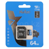 Карта памяти Micro SDXC 64 Gb Netac P500 Standart, Class 10, UHS-I U1, адаптер (SN:6030106c-f2f0-47e5-829f-e2ea227b6f9b)