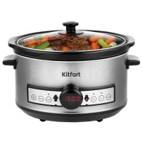 Медленноварка Kitfort KT-212, Steel-Black