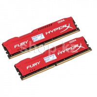 DDR-4 DIMM 32Gb/2666MHz PC21300 Kingston HyperX Fury, 2x16Gb Kit, Red, BOX