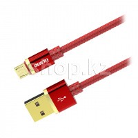 Кабель интерфейсный для Micro USB OLMIO Deluxe, 1m, Red