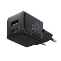 Зарядное устройство Baseus Palm C+U 30W, сеть, для USB устройств, Cluster Black