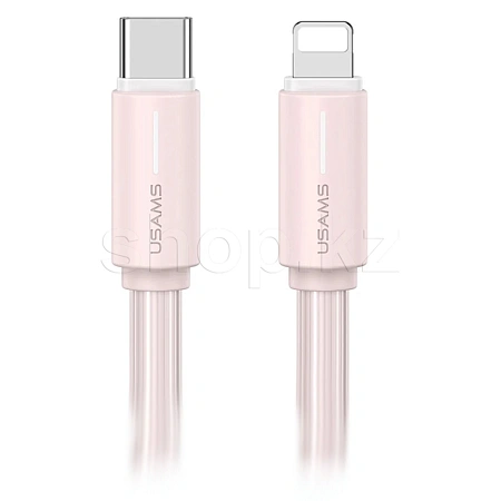 Кабель интерфейсный для Apple Lightning - USB Type-C Usams US-SJ735, 1m, Pink