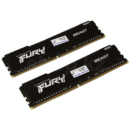 DDR-4 DIMM 16 GB 3733 MHz Kingston Fury Beast, 2x 8 GB Kit, Black, BOX (KF437C19BBK2/16)